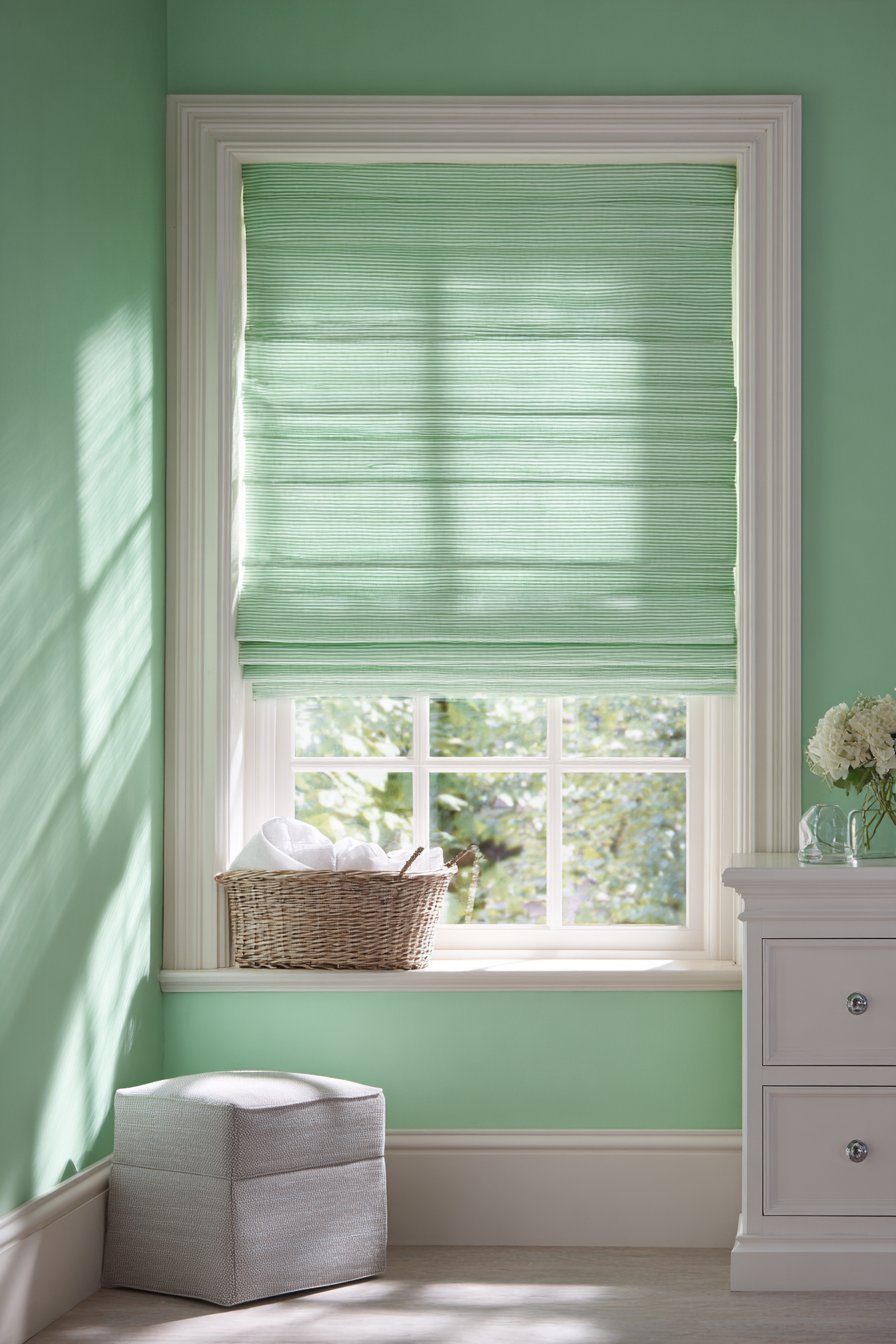 Custom Striped Roman Shades