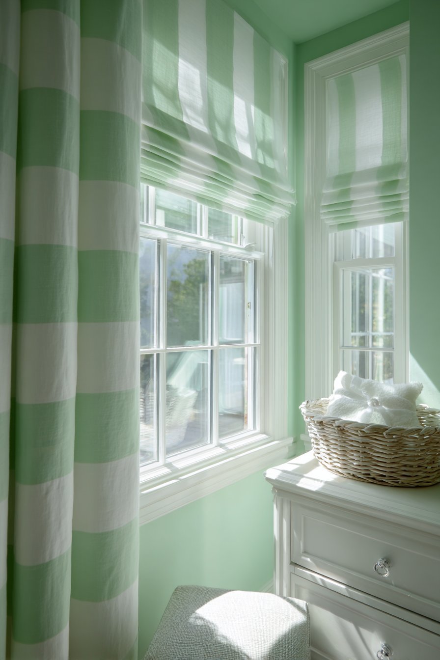 Custom Striped Roman Shades