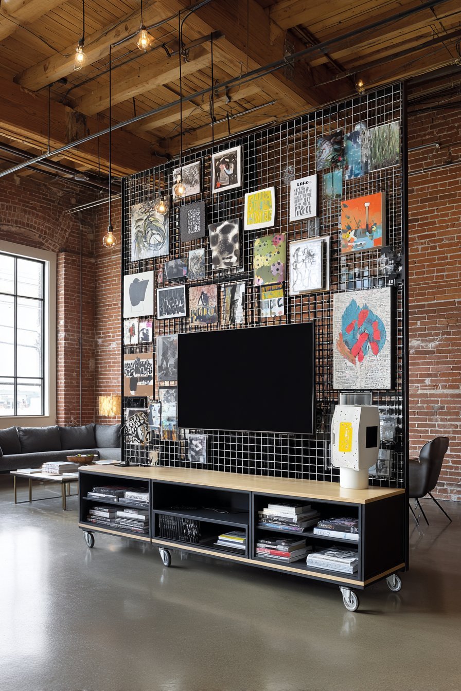 Industrial Metal Grid Display System