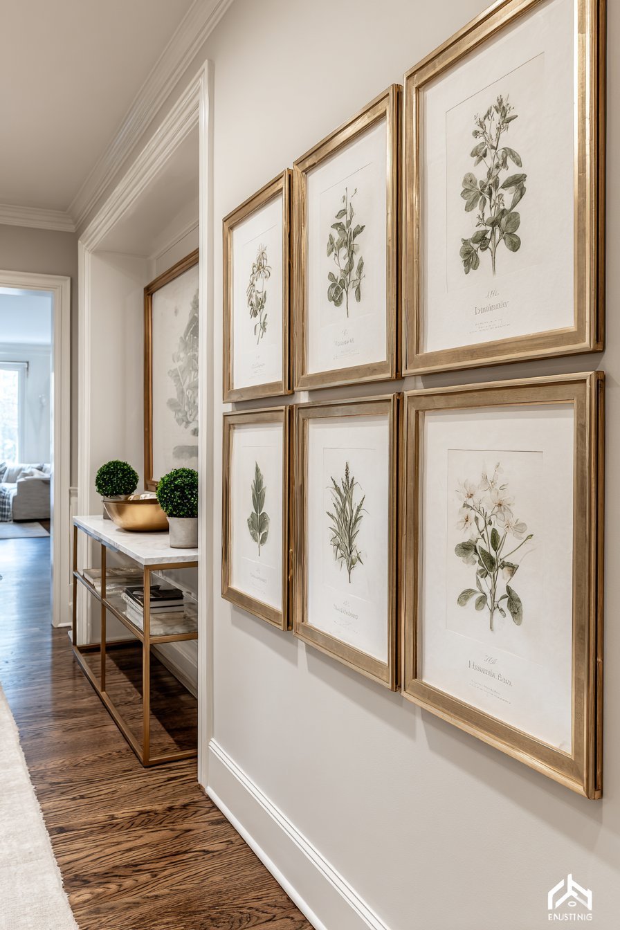 Transitional Botanical Grid Gallery