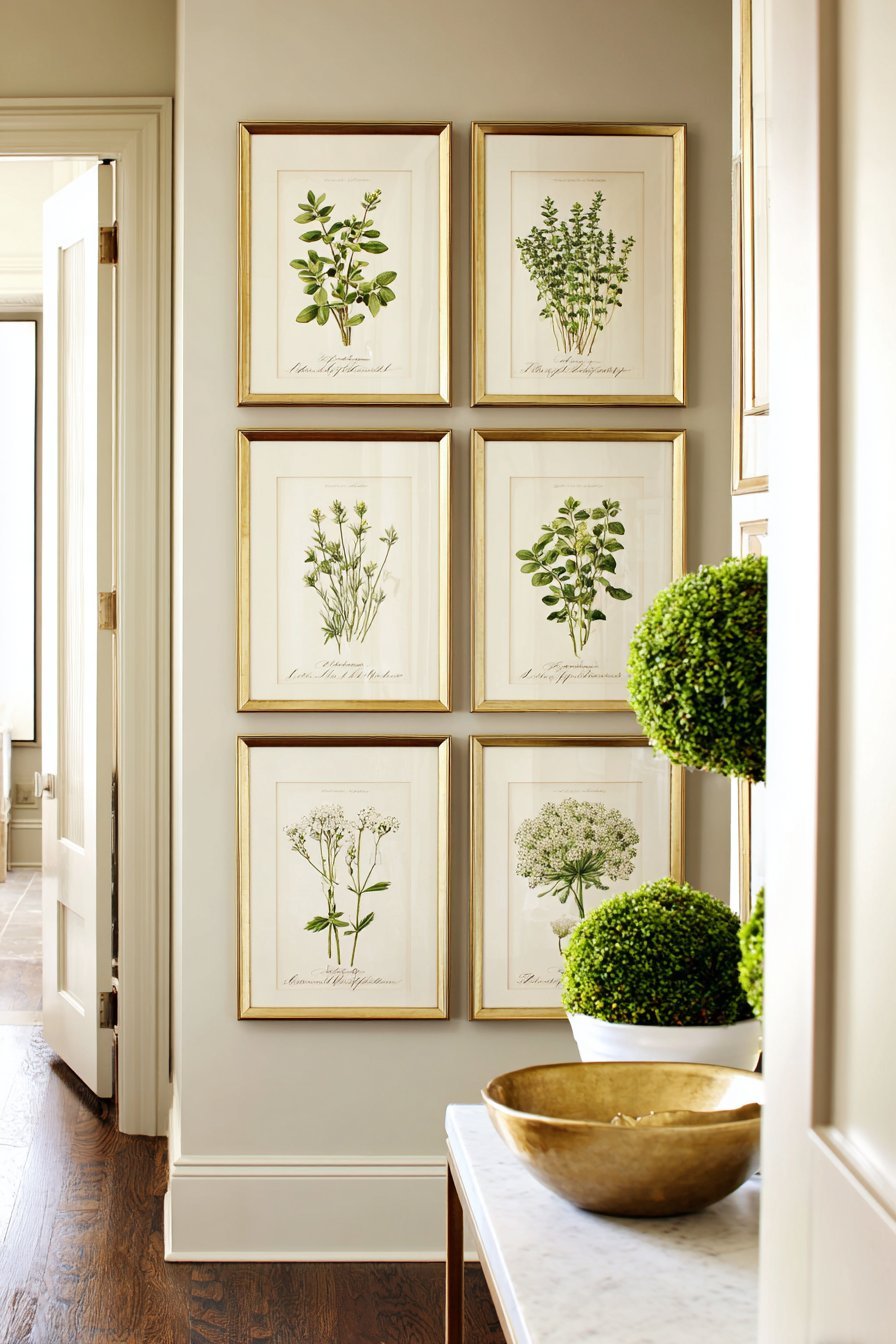Transitional Botanical Grid Gallery