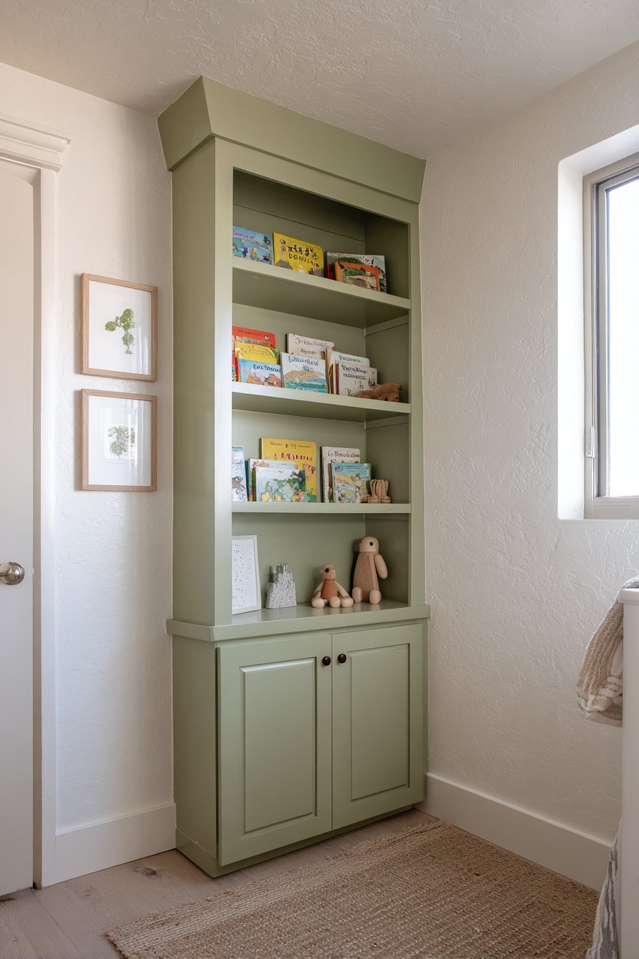 Built-In Corner Shelving Display