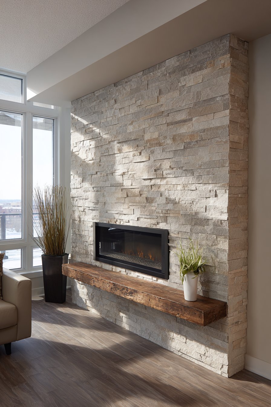 Natural Split-Face Stone Veneer Accent