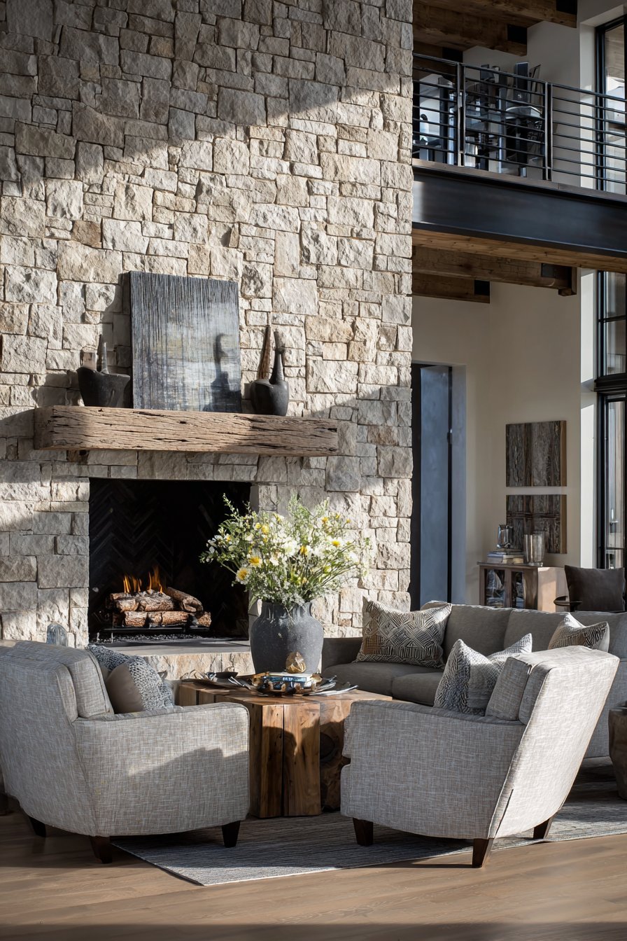 Natural Split-Face Stone Veneer Accent