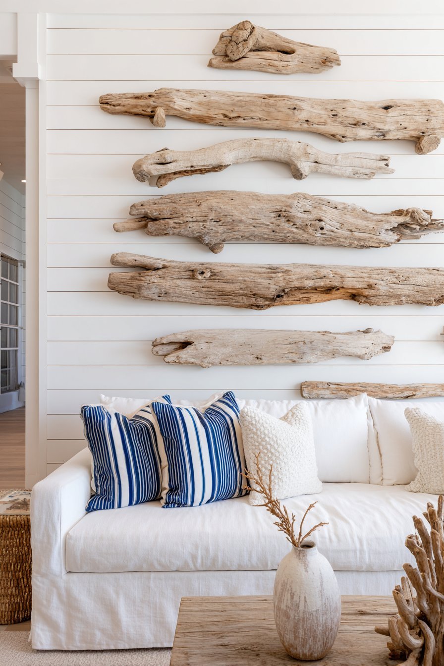 Organic Driftwood Horizontal Installation
