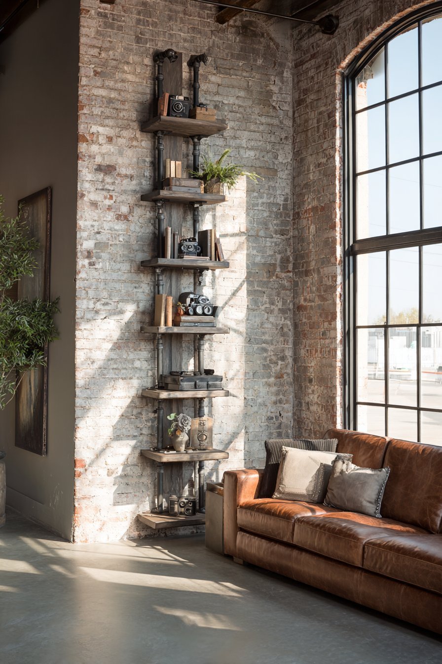 Industrial Pipe Shelving Tower