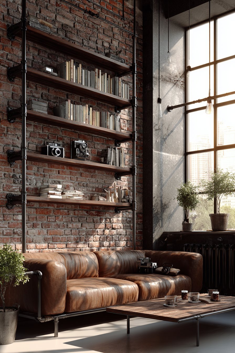 Industrial Pipe Shelving Tower