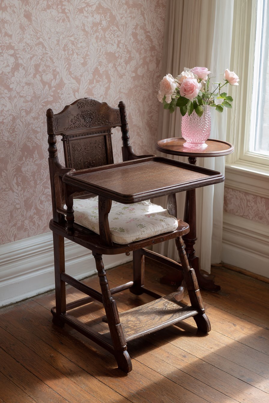 Victorian Highchair Corner Vignette