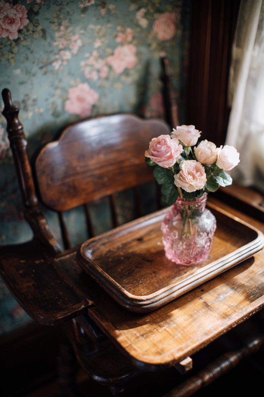 Victorian Highchair Corner Vignette