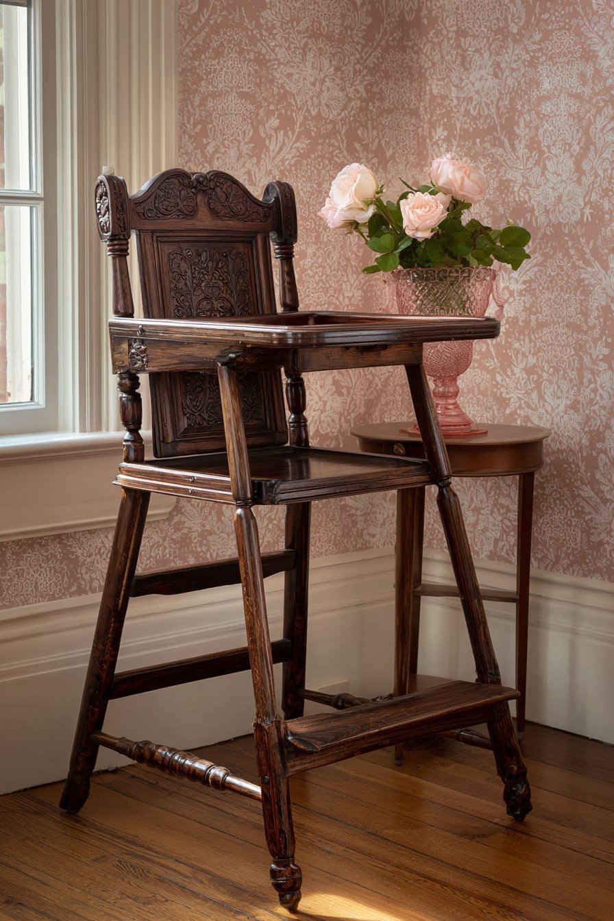 Victorian Highchair Corner Vignette