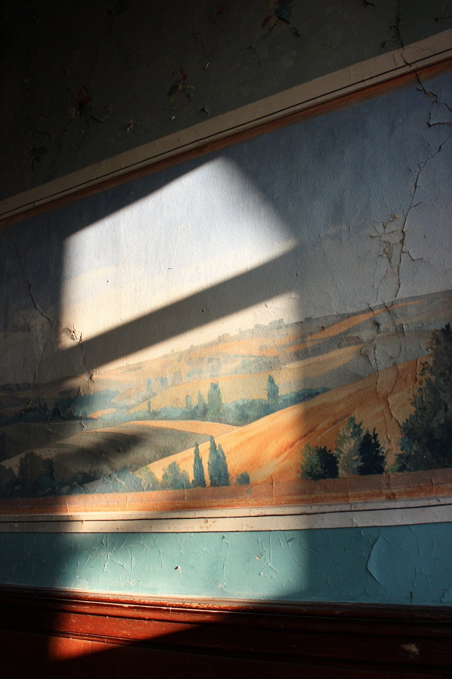 Hand-Painted Scenic Mural Wall