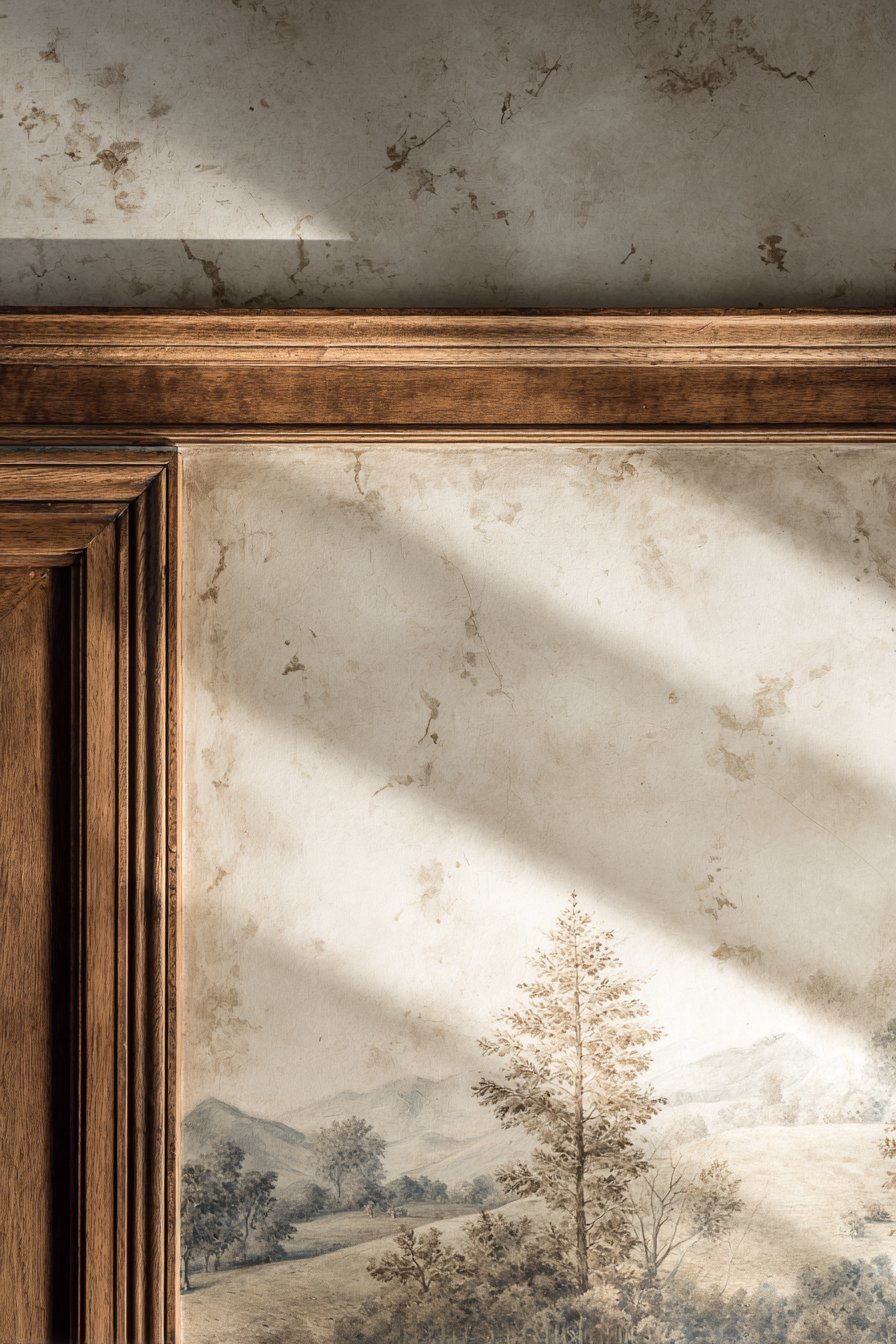 Hand-Painted Scenic Mural Wall