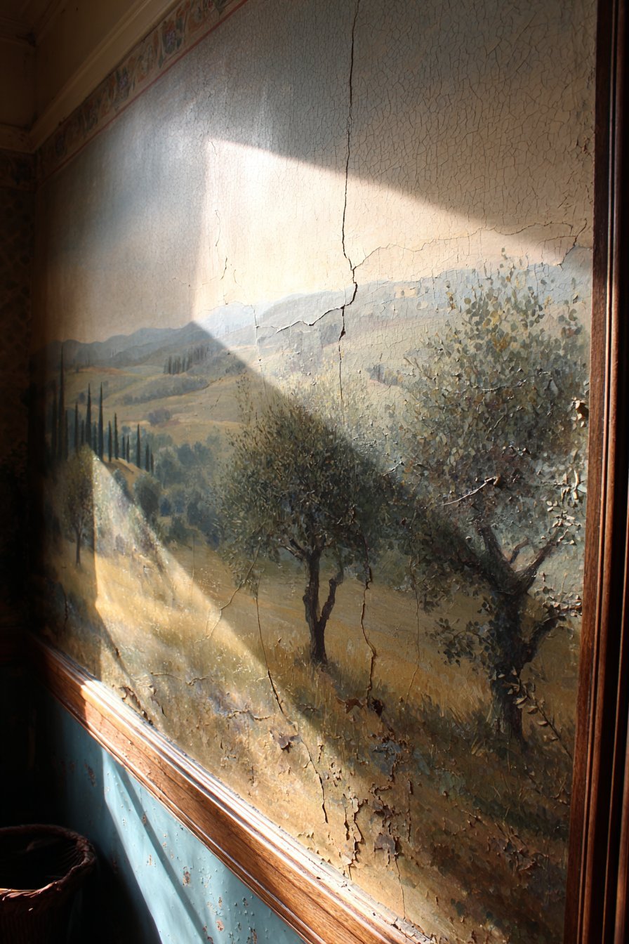 Hand-Painted Scenic Mural Wall