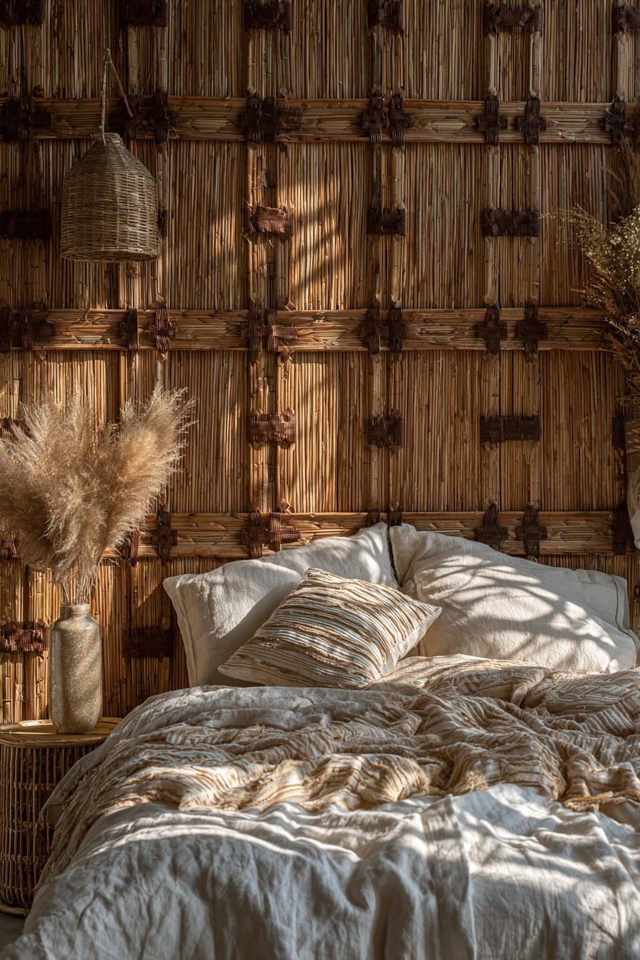 Woven Rattan Panel Installation