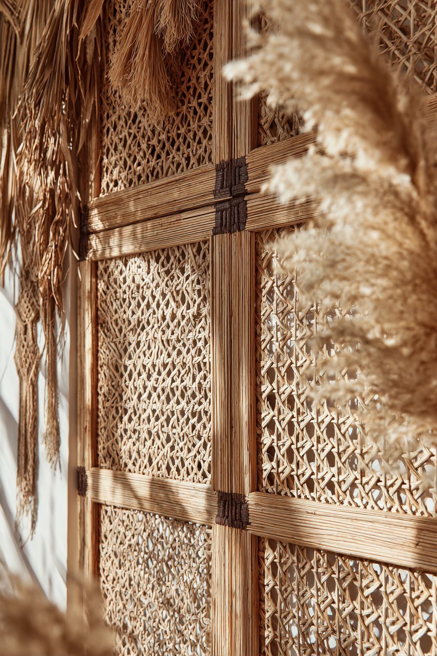 Woven Rattan Panel Installation