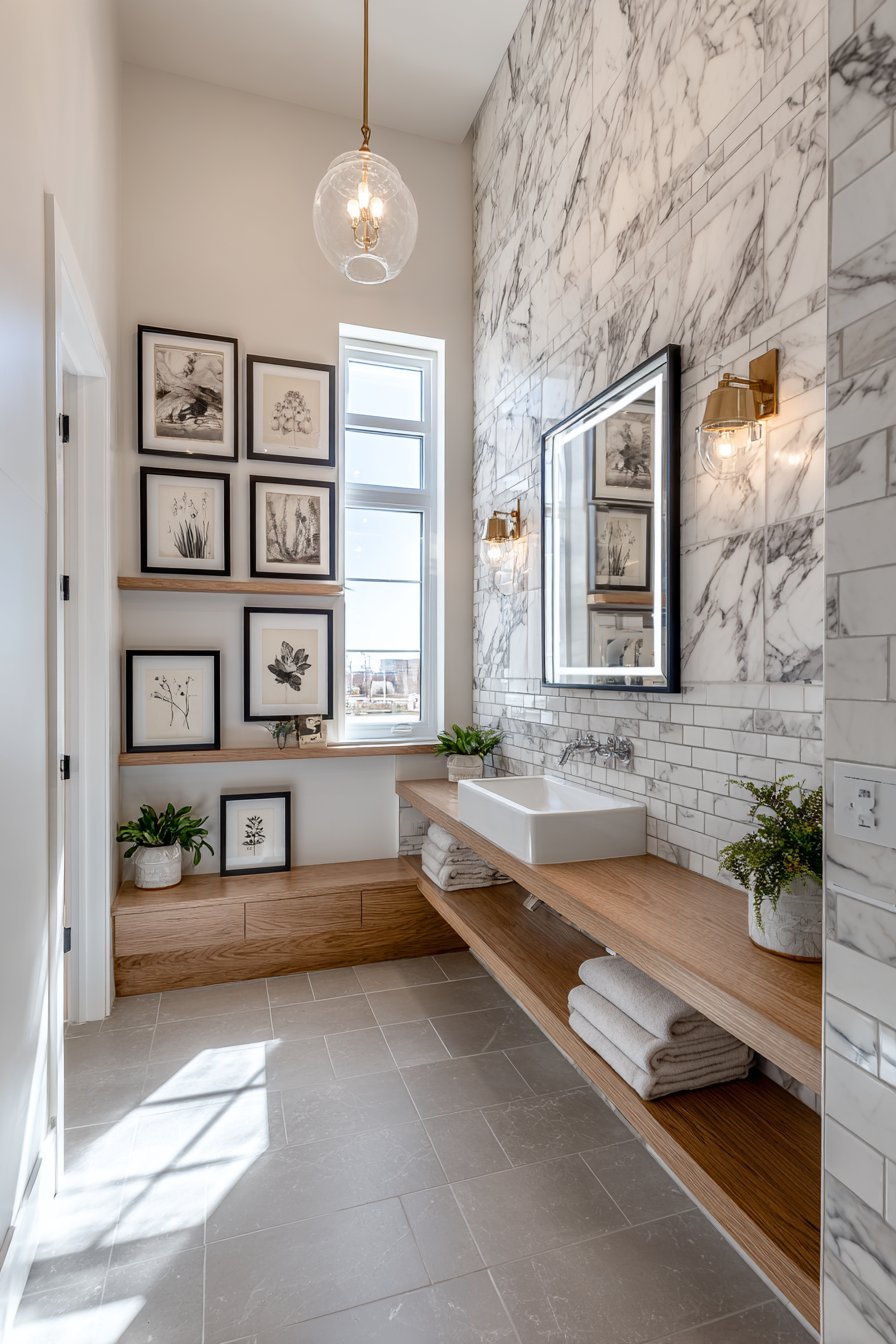 Restroom wall decor ideas