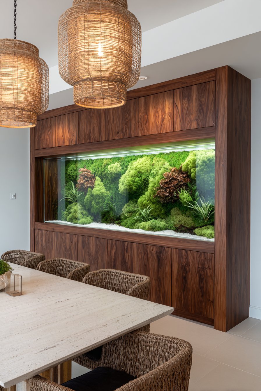 A Living Wall or Preserved Moss Installation
