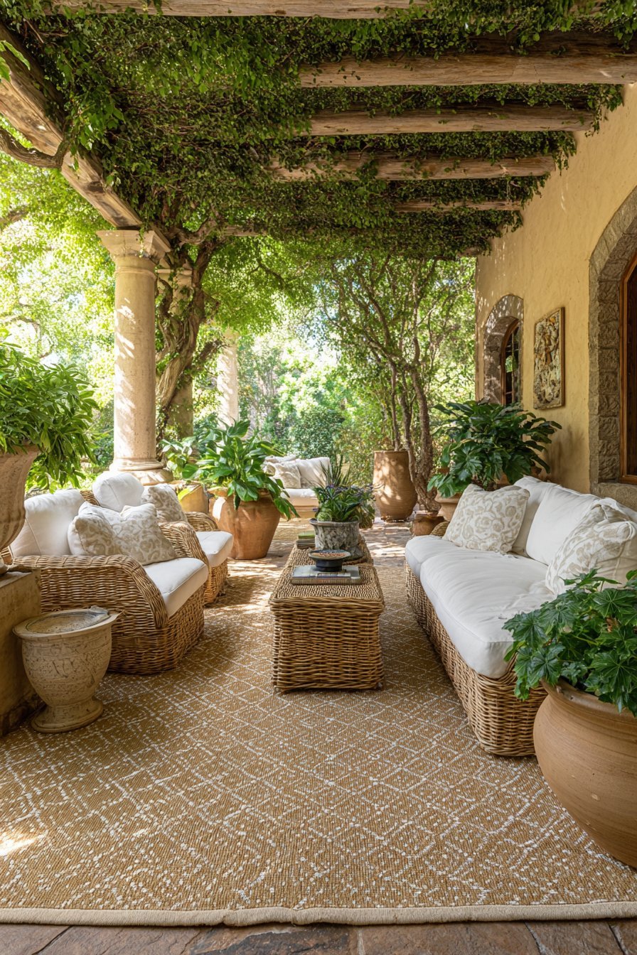 Layer Outdoor Rugs for Texture and Warmth