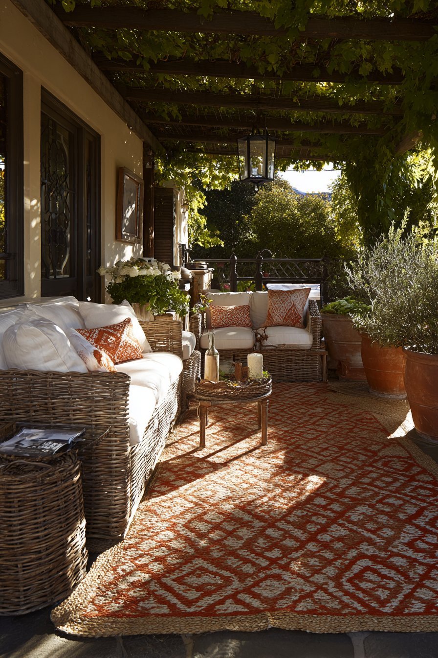 Layer Outdoor Rugs for Texture and Warmth