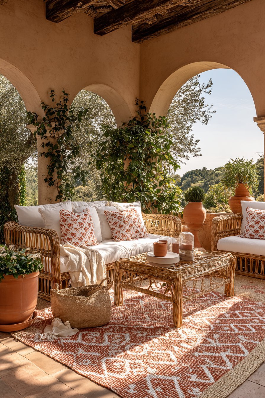 Layer Outdoor Rugs for Texture and Warmth