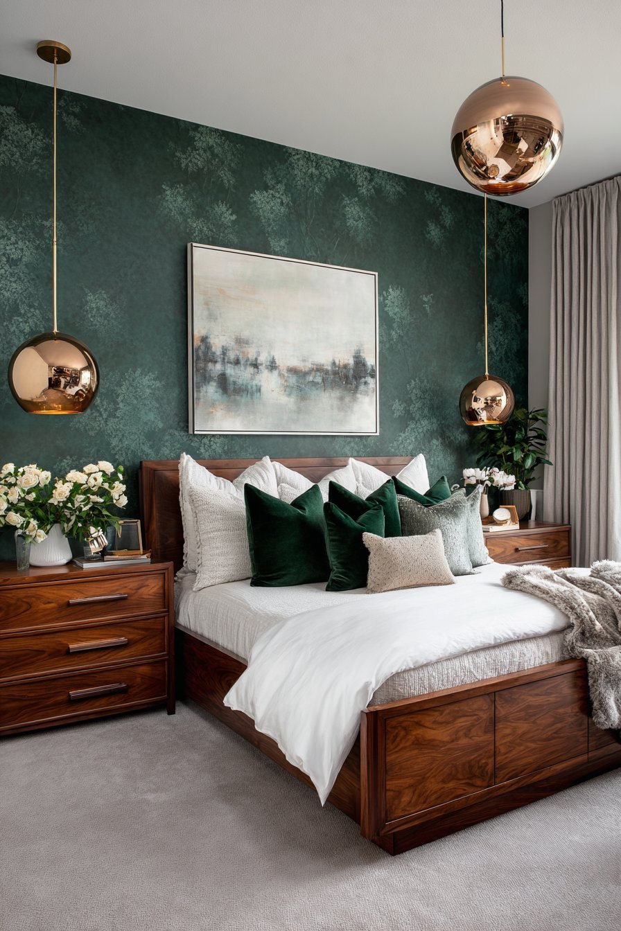 Accent Wall with Bold Paint or Wallpaper