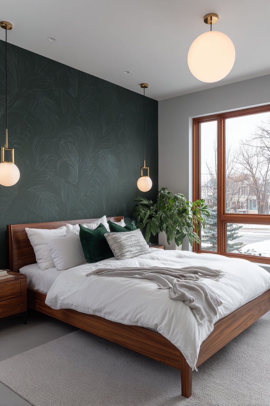 Accent Wall with Bold Paint or Wallpaper