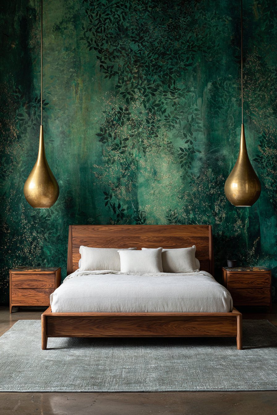 Accent Wall with Bold Paint or Wallpaper