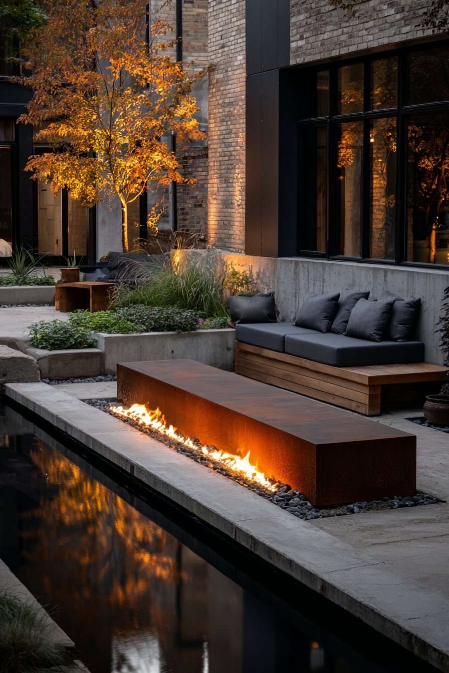 A Sculptural Fire Feature or Artistic Fire Pit