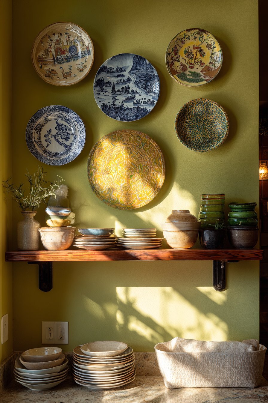A Gallery of Vintage Plates or Ceramic Wall Art