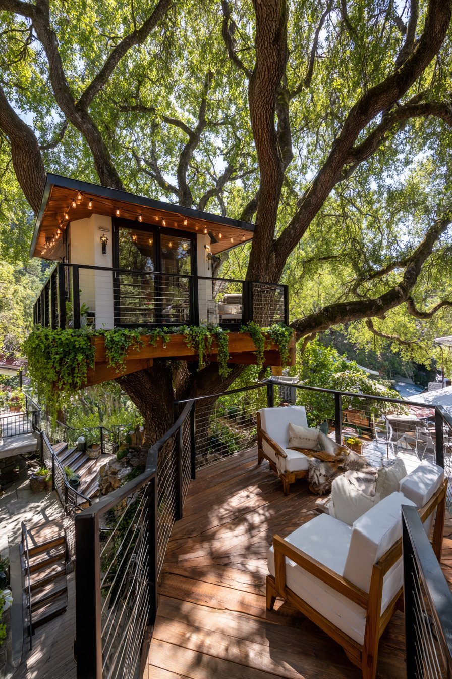 A Treehouse or Elevated Garden Platform