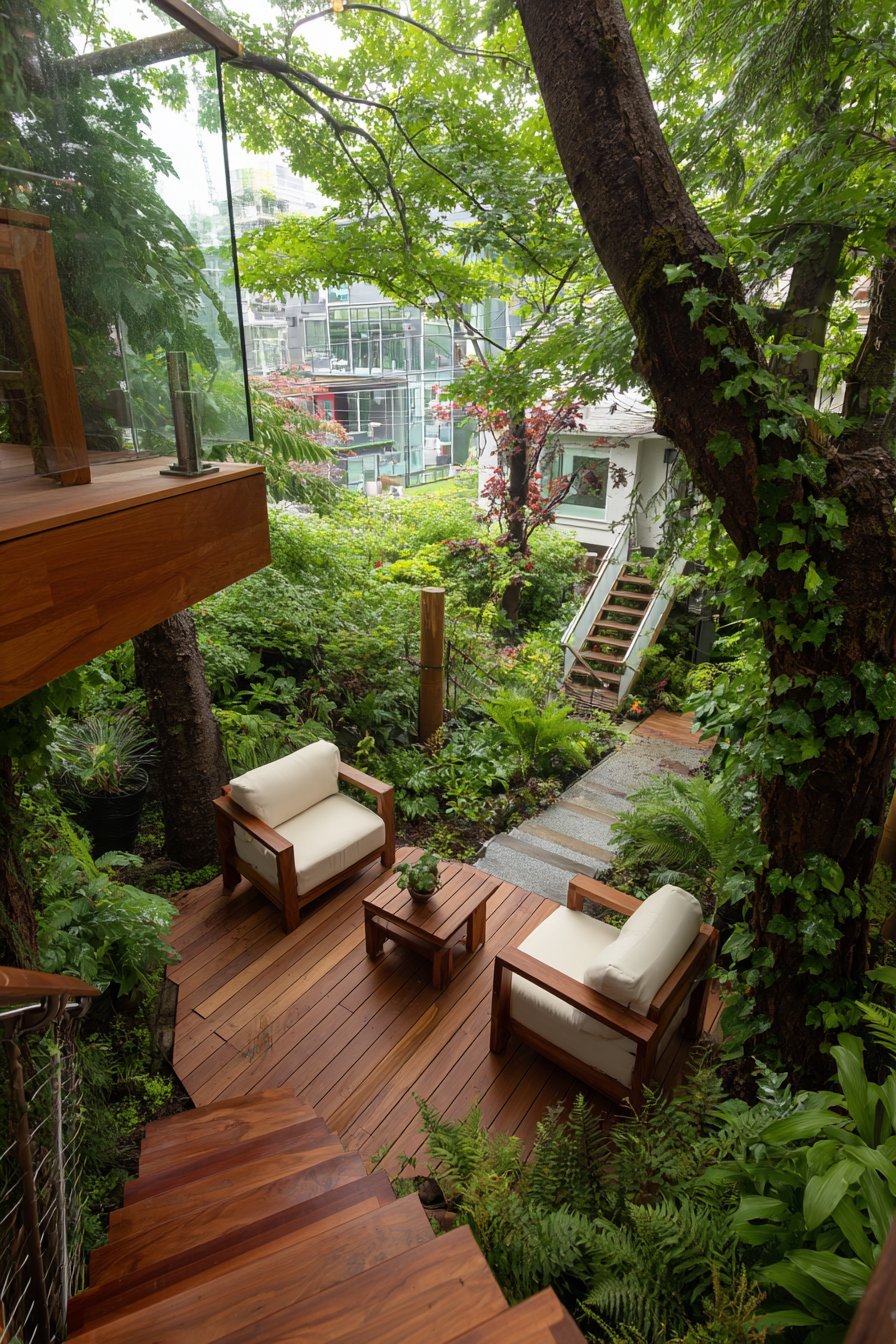 A Treehouse or Elevated Garden Platform