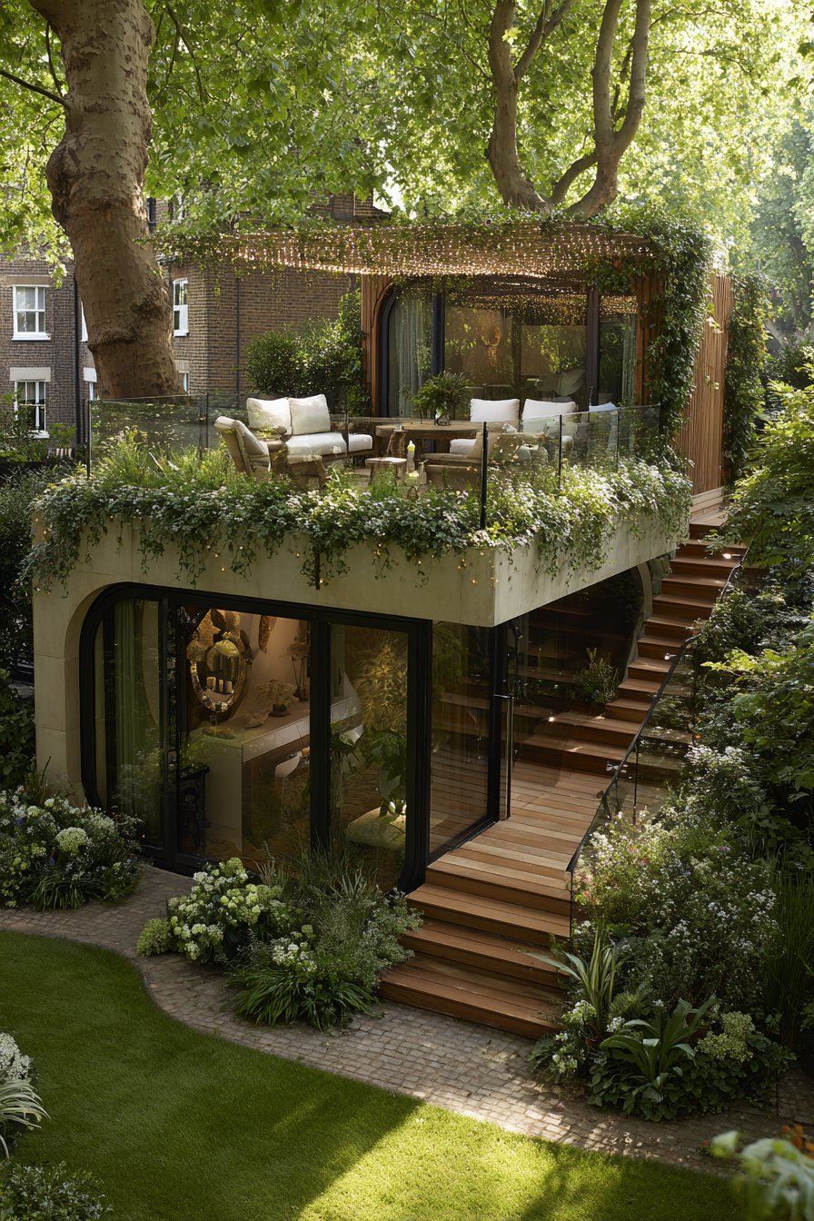 A Treehouse or Elevated Garden Platform