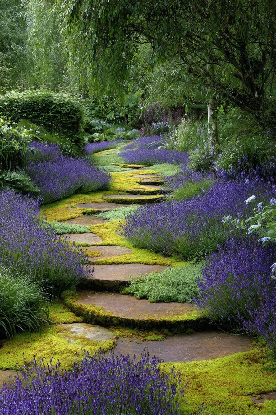 Weathered Stone Paths and Mossy Stepping Stones
