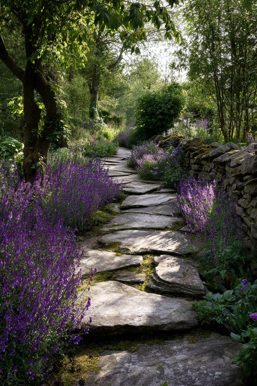 Weathered Stone Paths and Mossy Stepping Stones