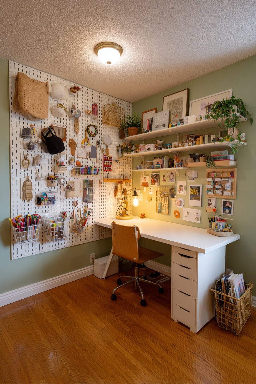 Pegboard Walls Create Customizable Display Storage
