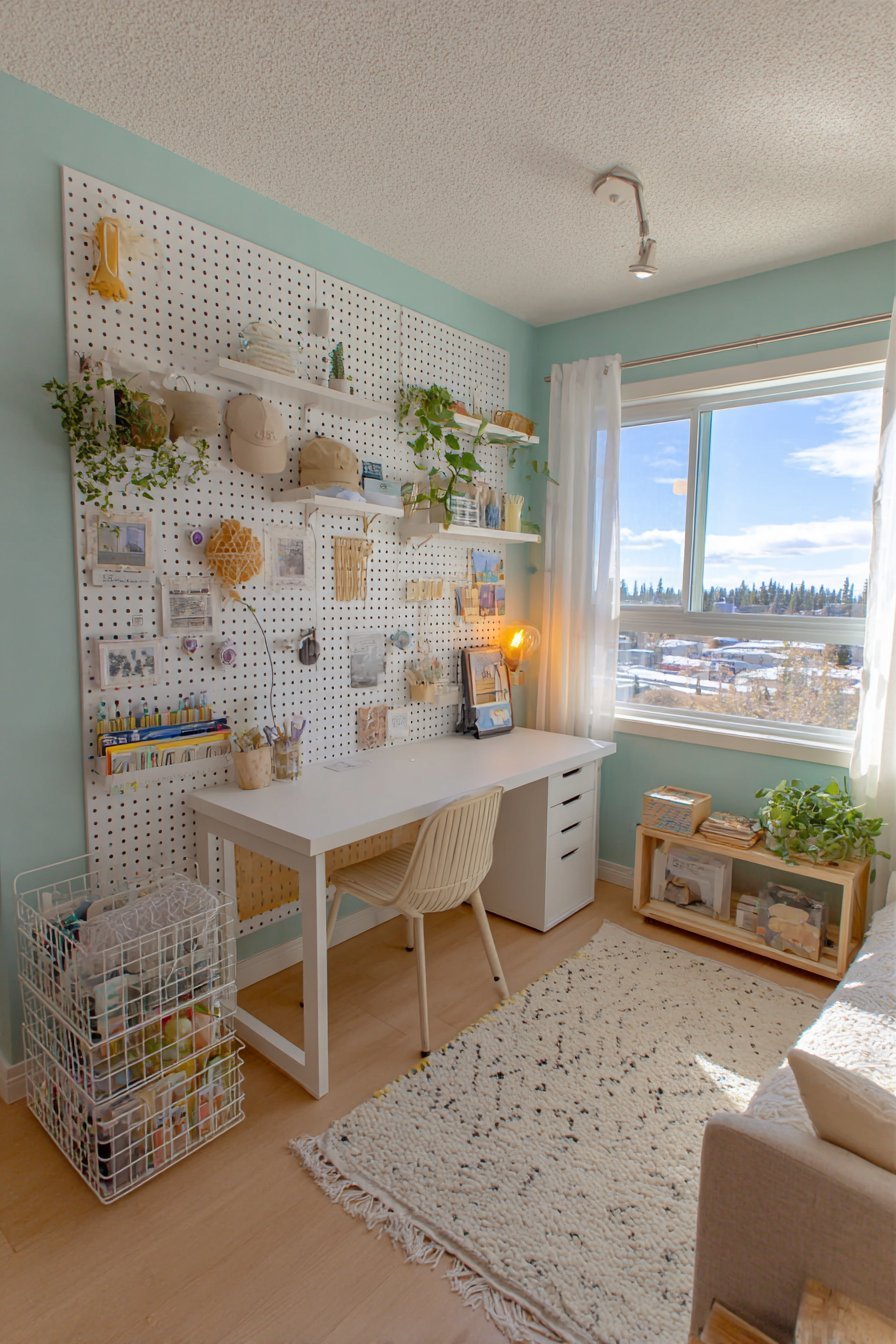 Pegboard Walls Create Customizable Display Storage
