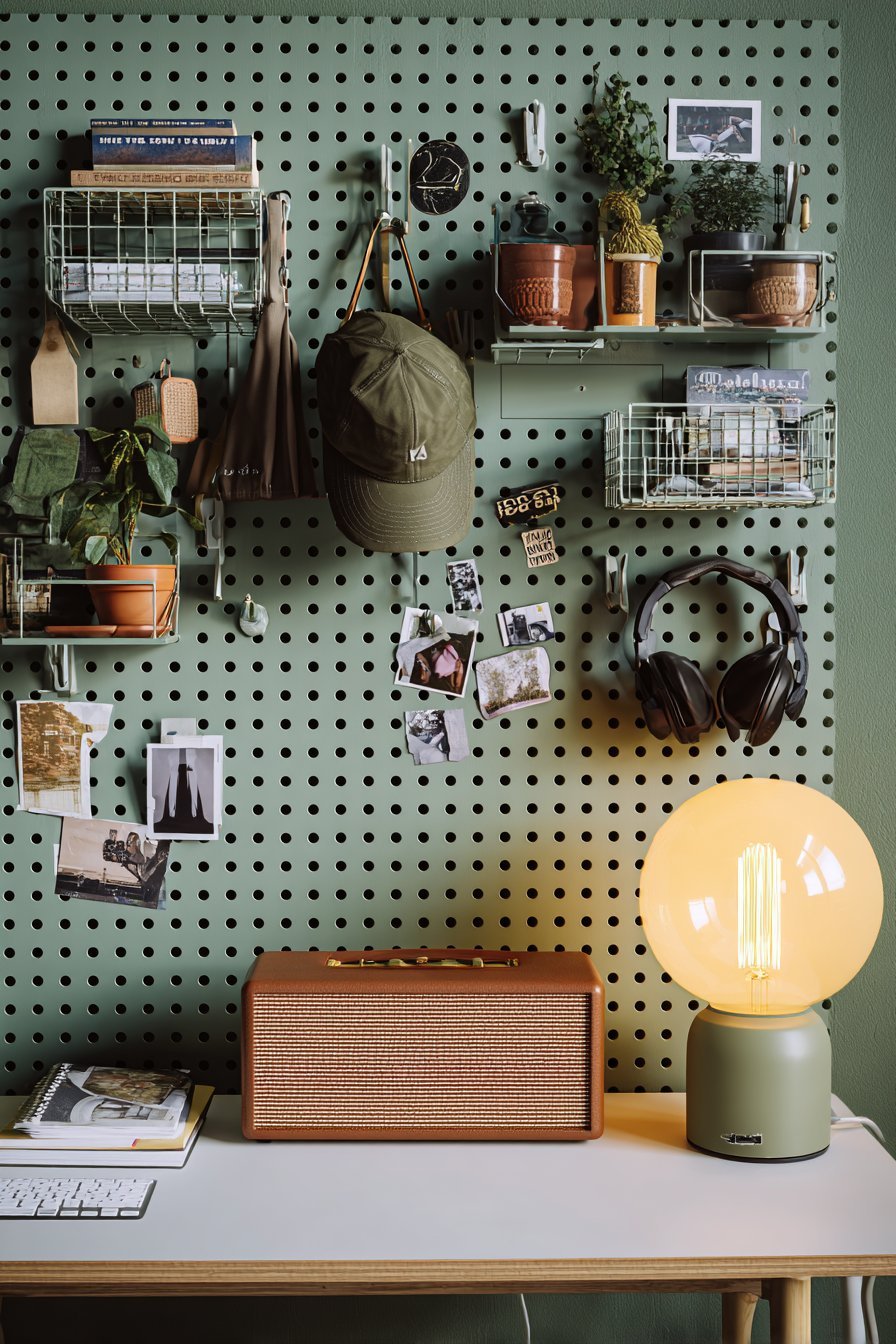 Pegboard Walls Create Customizable Display Storage