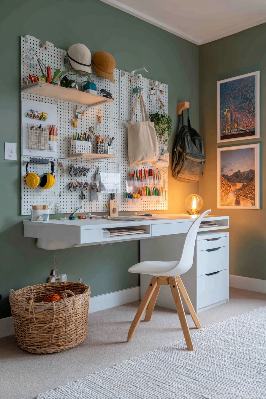 Pegboard Walls Create Customizable Display Storage