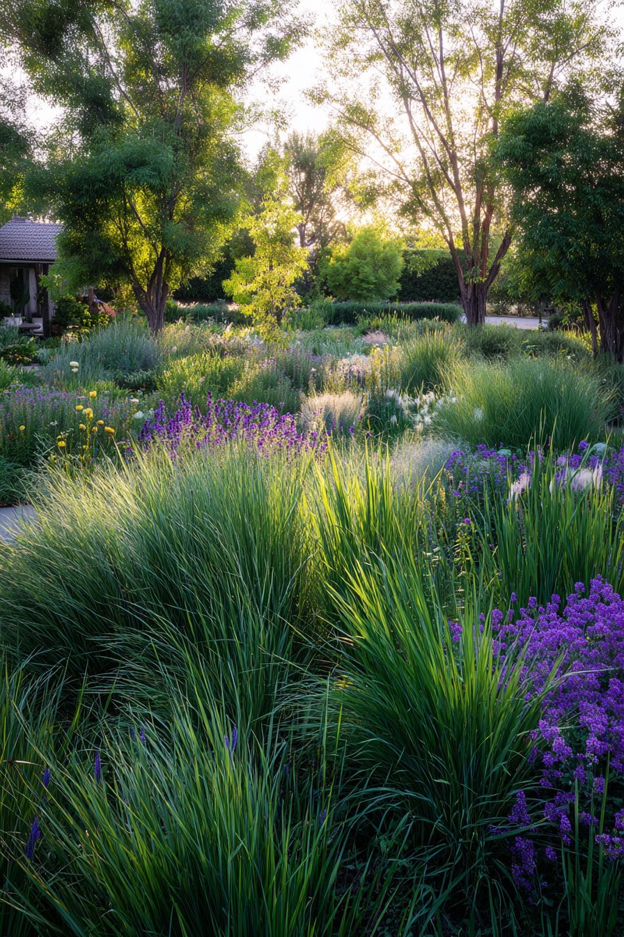 Use Tall Ornamental Grasses and Hedges