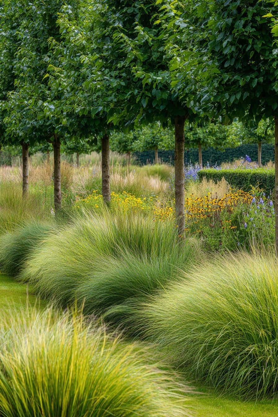 Use Tall Ornamental Grasses and Hedges