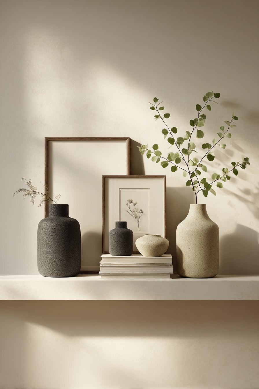 A Curated Shelf or Ledge Display as Wall Decor