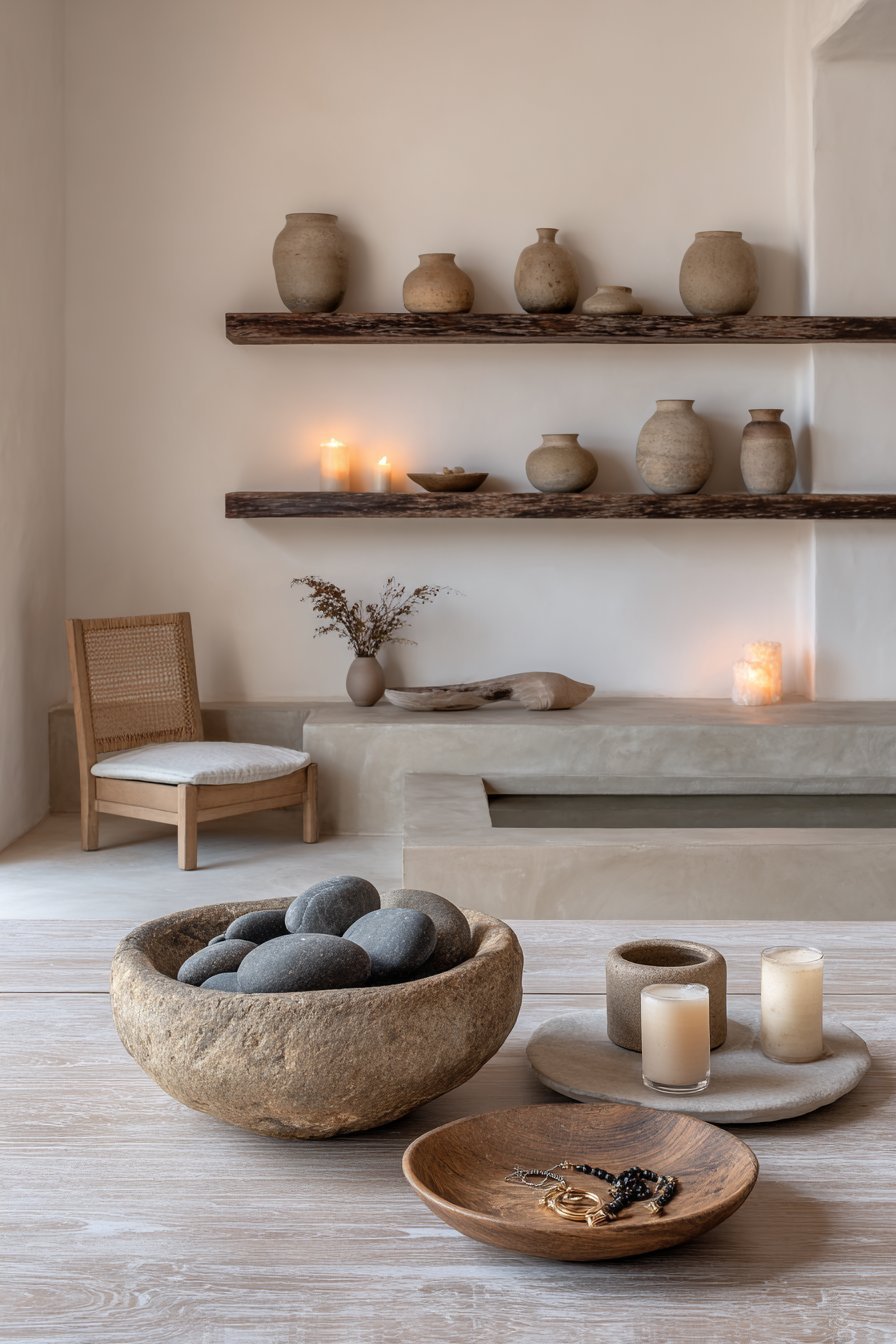 Incorporate Natural Stone and Ceramic Accents