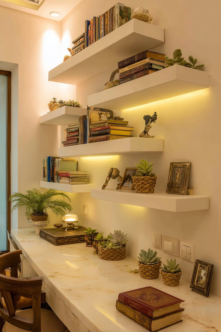  Floating Shelves Display While Organizing