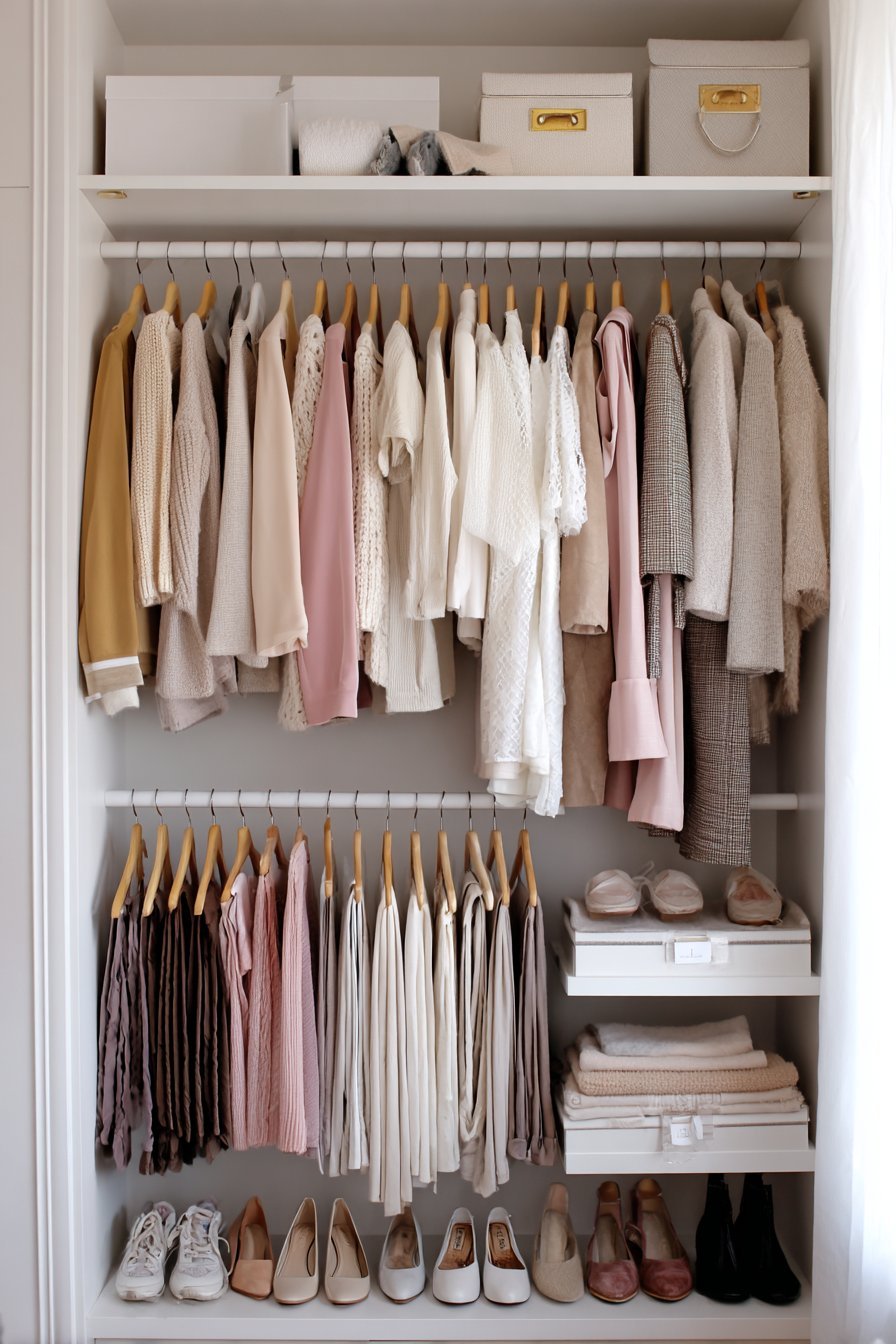 Closet Rod Doubling Expands Hanging Space